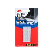 3M Scotch 緩衝保護墊 適用小家電、小型家具防護 背膠黏性佳, 16mm, 透明方型, 4組
