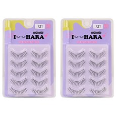 아이하라 쁘띠업 일체형 인조 속눈썹 721 2p 5쌍, 블랙, 2개