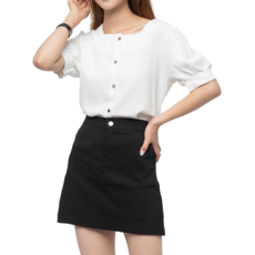 CARET 女款素色彈性褲裙