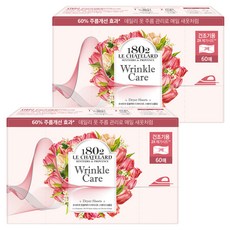 르샤트라1802 링클케어 건조기용 드라이 시트 섬유유연제 스웨이드 앤 튤립 향 본품, 60개입, 2개
