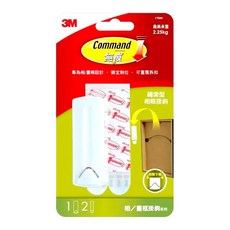 3M Command 無痕 相框繩索型掛鉤 17041, 白色, 1個
