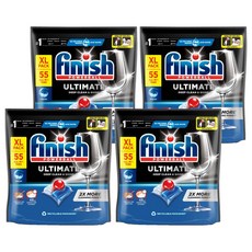 finish 多合一洗碗機專用清潔錠 55顆, 4袋, 709.5g