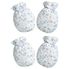 KU.KU Duckbill 酷咕鴨 竹纖有機棉幸福啾啾護手套，涼感柔軟，透氣舒適, 塵霧藍森, 11 x 8 cm, 2雙