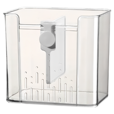 FaSoLa 多用途可移冰箱收納盒 透明 尺寸13.6x9.8x12.5cm, 2組