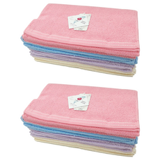 100%純棉毛巾12件組 台灣製, C點條紋, 2組