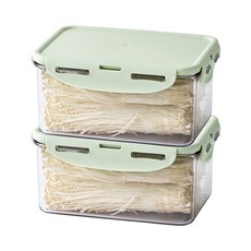 LocknLock 樂扣樂扣 純淨PURE保鮮盒 淺綠色, 2個, 長方形保鮮盒 1.1L