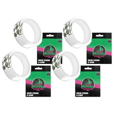 MONSTER HOOK 高黏度多功能矽膠雙面膠帶 30mm*1m, 透明, 4捲