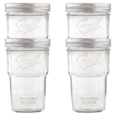 Ball 梅森 玻璃梅森罐 寬口疊疊 1.3kg 4個, 473ml, 1組