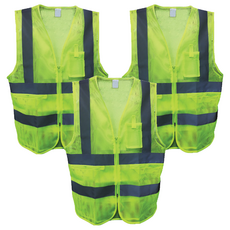 가드맨 현장 작업용 형광 안전조끼, 노랑, 3개
