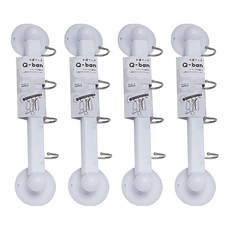家乘生活 日本Q-BAN吸盤四勾架 免釘吸盤掛勾 浴室廚房多用途收納, 4入