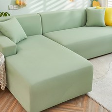 全包式涼感新科技彈力冰絲沙發套 抹茶綠, 1件