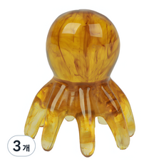 ADUNE 章魚頭皮刮痧頭部指壓按摩器, 3個, 棕色