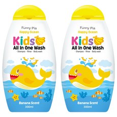 Funny Pia Happy Ocean 兒童多合一沐浴乳 香蕉, 300ml, 2個