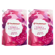 DoubleHeart 貝親 嬰兒衣物柔軟精補充包 1L 花香, 2包