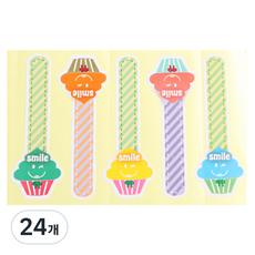 피크닉하우스 미니머핀 스마일 도시락스티커 5p, 혼합 색상, 24개
