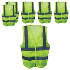 GUARDMAN 工地作業用螢光安全背心, 6個, 黃色