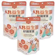 MAOUP 毛起來 毛孩每日健康賞 AB益生菌好腸胃賞, 維持腸道健康, 3袋, 30條