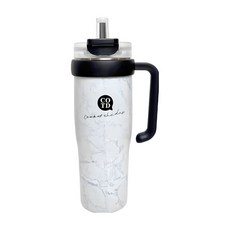 COTD 把手保溫杯, 1個, 大理石色, 1.2L