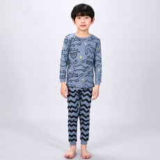 키즈라인 남아용 스타쥬라기 30수 실내복 상하의 세트
