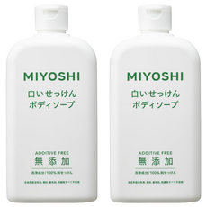 MIYOSHI 石鹼 無添加液態皂沐浴乳 400ml 溫和潔淨 全家適用, 2瓶