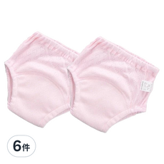 Bebehome居家生活 6層紗紗布學習褲/透氣親膚尿布褲 14~23kg, 粉色, 6件