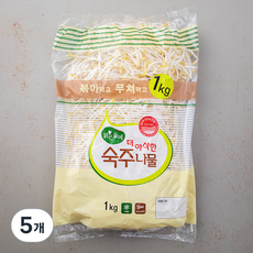 맑은물에 더 아삭한 숙주나물, 1kg, 5개