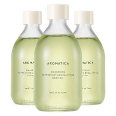 아로마티카 어웨이크닝 바디오일 페퍼민트 앤 유칼립투스, 100ml, 3개