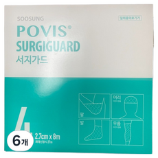 POVIS 서지가드 신축성 망붕대 4호 2.7cm x 8m, 1롤, 6개