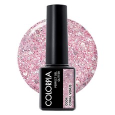 Colorpia 一步式亮片凝膠指甲油, 1個, G004 珊瑚金星, 6g