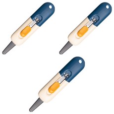 deLi 得力 雙色自動鎖定滑動圓形鋸齒刀片美工刀 TD701, 雙色藍, 3個