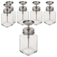 TANAGER 刷具清潔專用玻璃Menda按壓瓶 180ml, 6個, 透明