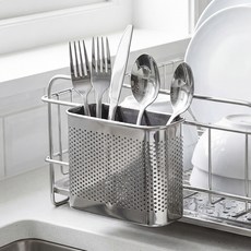 마메 걸이형 스테인리스 수저통, 실버, 1개