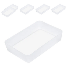 E.dot 無印磨砂櫥櫃抽屜分隔收納盒/置物盒, PP材質, 6個, 方盒 透明