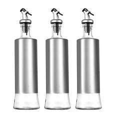 Gunfather 不銹鋼玻璃油瓶, 500ml, 3個