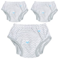 스칸디맘 뱀부 이중날개 배변훈련팬티, 웨이브폭스 그레이, 3개