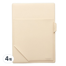 퍼니메이드 가죽 노트패드 홀더 A4, 바닐라 크림, 4개