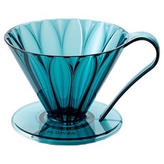 CAFEC Tritan款錐形花瓣濾杯 1-2份, 透青藍色, 1個