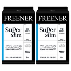 FREENER Organic超薄翼型衛生棉, 夜用型(32cm), 6片, 2包