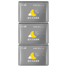 icon 愛康 超引力涼感棉 涼感衛生棉 夜用加長 超強吸收, 加長型(33cm), 6片, 3包