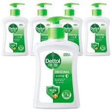 데톨 핸드워시 오리지널 본품, 250g, 250ml, 5개