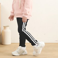 童款側邊條紋刷毛緊身褲