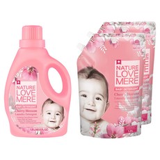 네이쳐러브메레 유아 세탁세제 체리블라썸 용기형 1800ml + 리필형 1300ml 4p, 1세트