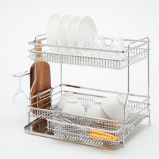 Sten工廠全不鏽鋼2層正面型餐具瀝水架, 單色