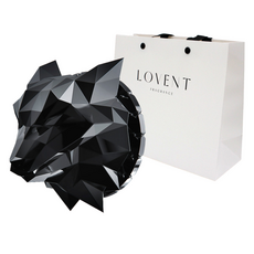 LOVENT 狼 車用芳香劑 午夜黑 黑麝香 + 購物袋, 1入, 1個, 香草色/麝香
