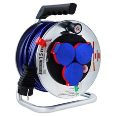 브레넨스툴 가렌트 IP44 케이블릴 3구 S 190, 15m, 스틸블루, 1개