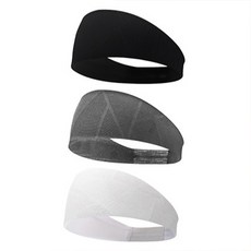 YueseoMu 機能性涼感髮帶組, 黑色 + 灰色 + 白色, 3個