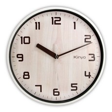 KINYO 北歐風木紋掛鐘 水洗, 水洗 CL156W