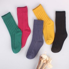 SAESILRO 兒童款 Ivy 羅紋中筒襪 5雙組