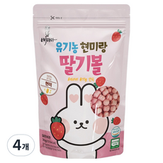 배마마 유기농 쌀과자, 4개, 30g, 현미랑딸기 볼
