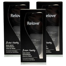 Relove男性專用私密潔淨凝露-英國紳士, 涼感洗淨, 120ml, 3條